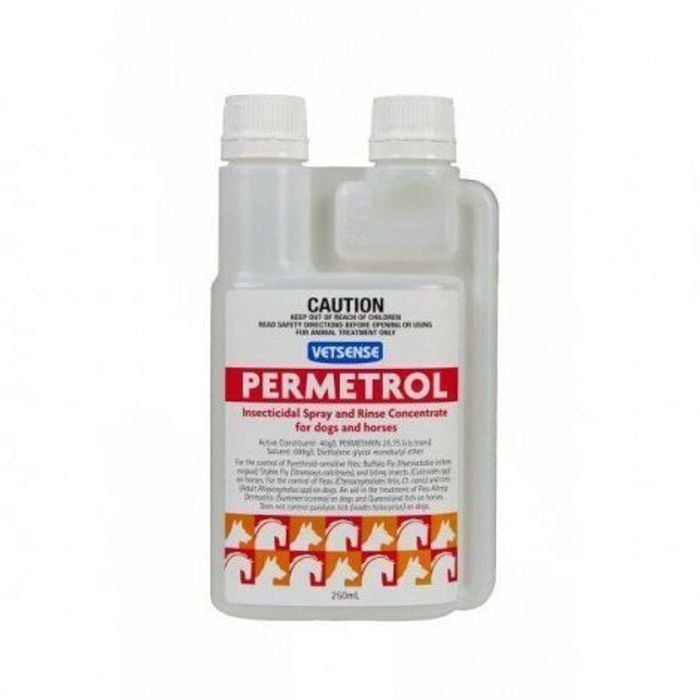Vetsense Permetrol Spray & Rinse Insect Fly Treatment Horse Dog 250ml