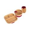 Tiny Dining 4pc Divided Bamboo Suction Baby Feeding Set