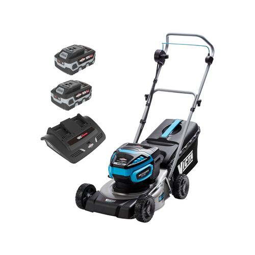 VICTA Powercut 36V 2 x 18V Brushless Steel Deck 16 Lawn Mower Kit With 2 x 5.0AH Batteries 2691856 Bunnings Australia