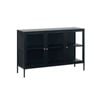 CARMEL 132cm 3 Glass Doors Sideboard Modern Furniture - Black