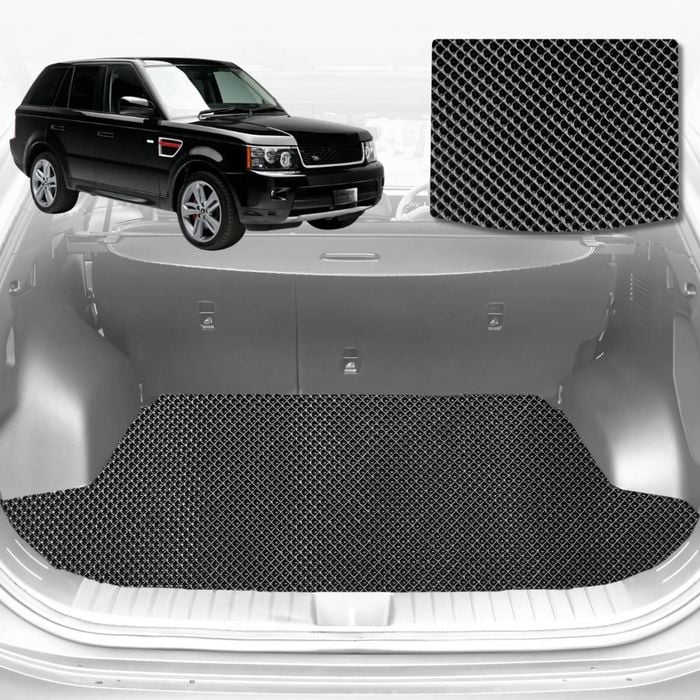 6D Diamond Car Boot Mat for Land Rover Range Rover Sport L3202005-2013-(3rd Row folded/5 seater)-Cargo Mat-Black-Outback GT