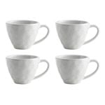 4pc Ecology Speckle Stoneware Drinking Tea/Coffee Mugs Set Milk White 380ml