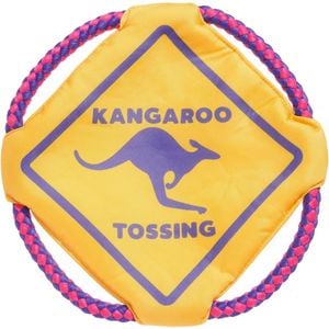 Bark-Toys-Au Kangaroo Tossing Dog Toy Fast Flying Crinkle Disc With Rope