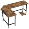 Advwin L-shaped Corner Desk With Laptop Stand Workstation Home Work Computer Desk Office Table