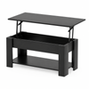 Roomo Lift Top Coffee Table with Hidden Storage, Modern Black Coffee Table with Lift-Top & Storage Shelf