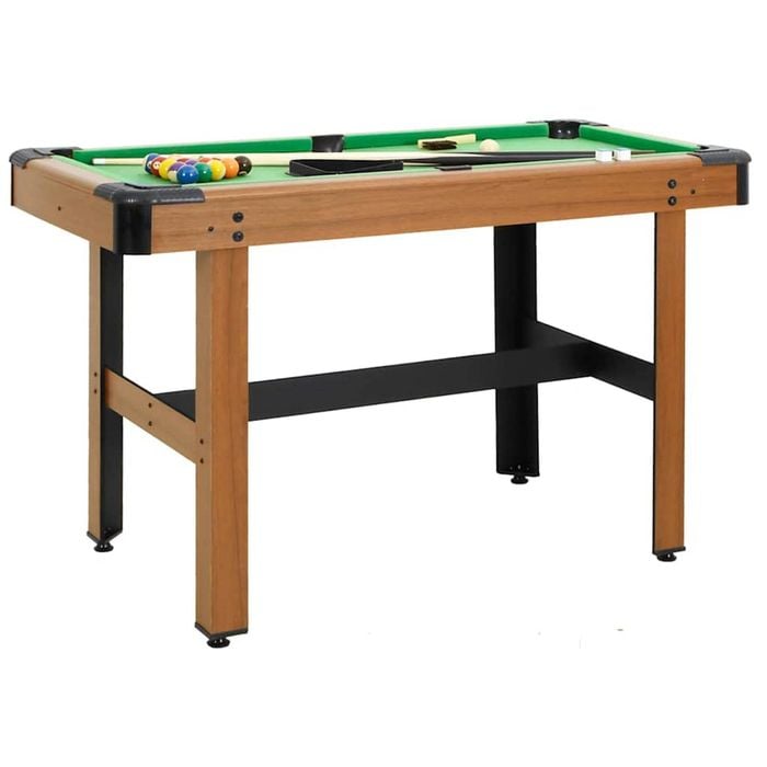 vidaXL 4 Feet Billiard Table Brown Mini Pool Table Indoor Game Shot Practice
