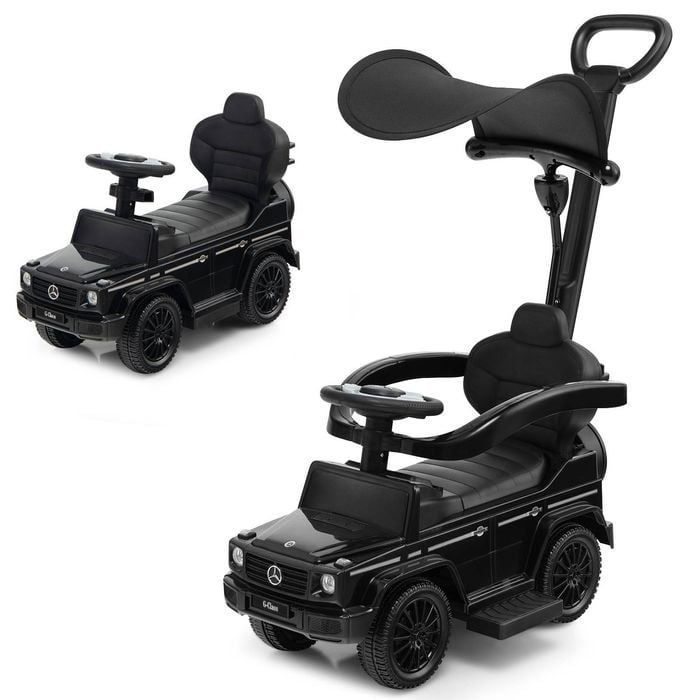 Costway Kids Licensed Mercedes Benz Ride On Push Car Sliding Stroller Black