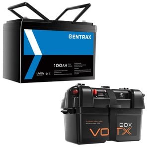 Gentrax 12v 100ah Lifepo4 Lithium Battery + Battery Box – Portable Power For Camping, Rv & Home Backup