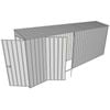 Build-a-Shed 0.8 x 5.2 x 2m Single Hinged Door Skillion Shed with Double Hinged Side Doors - Zinc