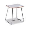 Hudson Low Stool - Chrome - White Pad