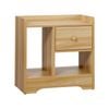 Oikiture Bedside Table Side Table Drawer Shelf Natural