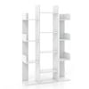 Costway Wooden 13 Sorage Bookcase Open Display Shelf Study Office White