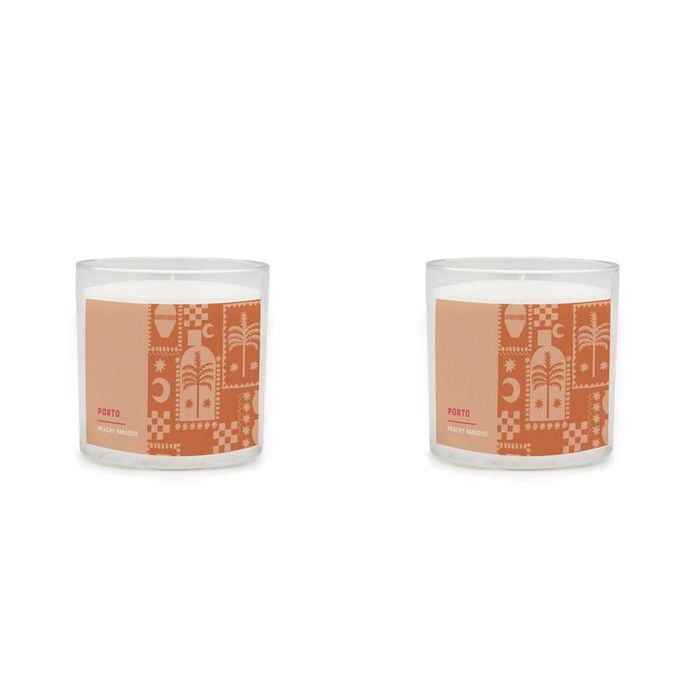 2PK Porto Illumina 425g Scented Wax Candle Peachy Paradise