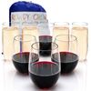 Rowdy Crowd Wine Tumblers & Champagne Flutes 8 Pack - Unbreakable Tritan Plastic Dishwasher Safe
