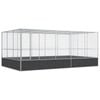 vidaXL Aviary with Extension Budgie Finch Pigeon Cage Parrot House Silver Steel
