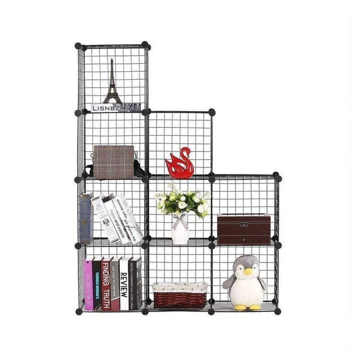 SOGA Black 9-Cube Storage Shelf