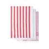 IDC Homewares Set of 3 Gardenia Cotton Tea Towels Red