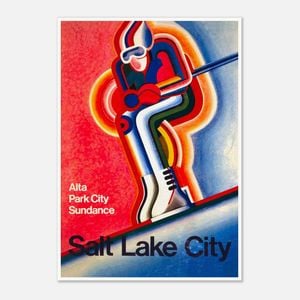 Galrie Vintage Ski Poster of Salt Lake City Utah Classic American Art Décor, Poster Only, A3 30 x 42cm (12 x 16inch)