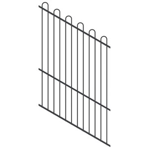 ProtectorAl 0350-1200W x 1800H Satin Black Loop Top Pool Fence Panel Raked 16-30º - Black