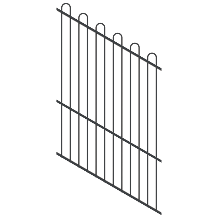 ProtectorAl 0350-1200W x 1800H Satin Black Loop Top Pool Fence Panel Raked 16-30º - Black