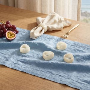 Cadence & Co. Chianti Resin Napkin Rings Set of 6 Vanilla