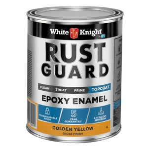 White Knight 1L Golden Yellow Gloss Rust Guard Epoxy Enamel Paint