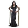 Morticia Addams Halloween Costume Adult Long Black Dress with Lace Sleeves, Small