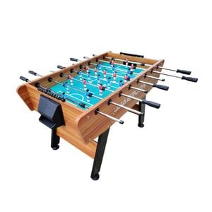 Kicksy 5ft Foosball Table - Solid Wood Frame With Chrome Steel Tubes, High-density Playfield, Double-spring Handles - Brown