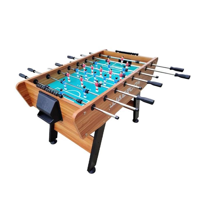 Kicksy 5ft Foosball Table - Solid Wood Frame With Chrome Steel Tubes, High-density Playfield, Double-spring Handles - Brown