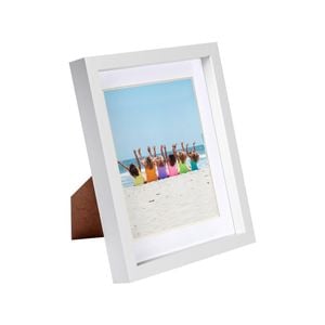 Nicola Spring 8" x 10" White 3D Box Photo Frame - 5" x 7" Mount