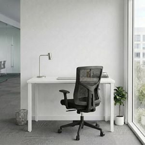 Olg Workstation Bundle: Axis 1500x750 White Frame White Top + Tilly Office Chair Black