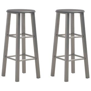 vidaXL 2x Bar Stools Anthracite Kitchen Dining Room Pub Counter Seating