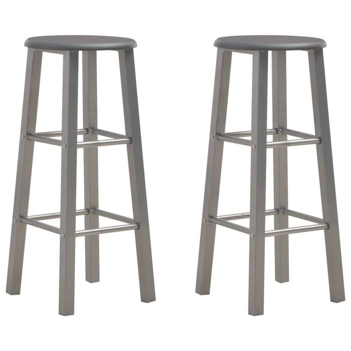 vidaXL 2x Bar Stools Anthracite Kitchen Dining Room Pub Counter Seating