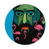 Maxwell & Williams Mulga The Artist 10.5cm Round Ceramic Coaster - Flamingo Man