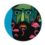 Maxwell & Williams Mulga The Artist 10.5cm Round Ceramic Coaster - Flamingo Man