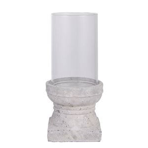 Amalfi Cara Candleholder Large White & Grey 14.5x14.5x31.5cm