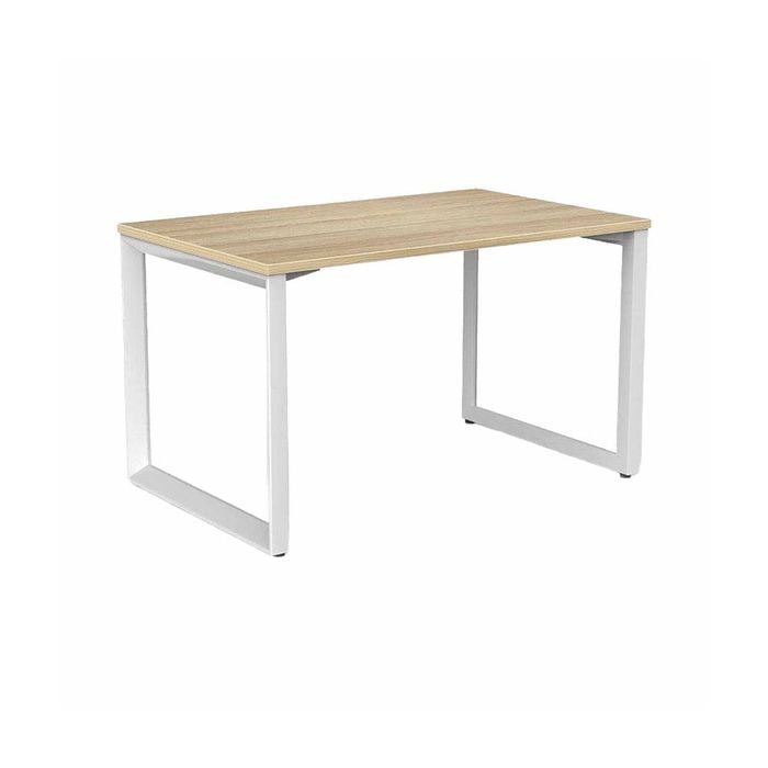 Olg Anvil Single White Frame New Oak Ravine Top Office Desk L1200mm X W600mm