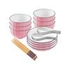 SOGA Pink Japanese Style Ceramic Dinnerware Set of 10