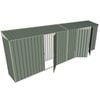 Build-a-Shed 0.8 x 6 x 2m Skillion Shed with Single and Double Hinged Side Doors - Green