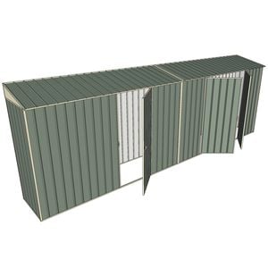 Build-a-Shed 0.8 x 6 x 2m Skillion Shed with Single and Double Hinged Side Doors - Green