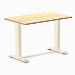 Desky Fixed Height Mini Bamboo Office Desk Wheat Frame 100cm - Dark Bamboo