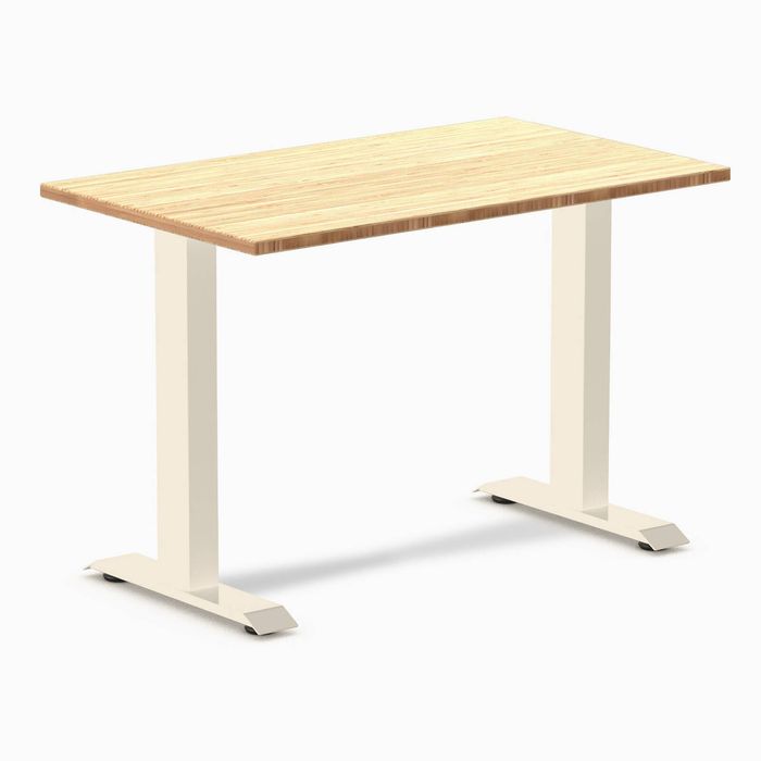 Desky Fixed Height Mini Bamboo Office Desk Wheat Frame 100cm - Dark Bamboo