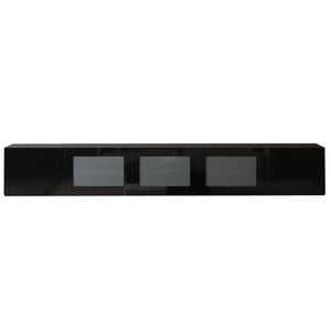3m Glacia Black Gloss Floating TV Cabinet