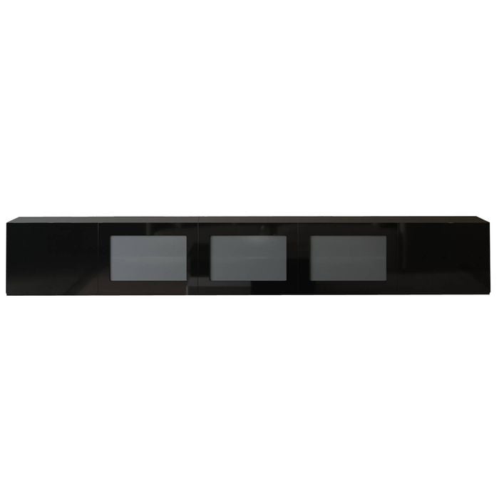 3m Glacia Black Gloss Floating TV Cabinet