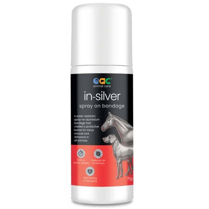 Eac Animal Care In-silver Spray On Bandage For Horses Dogs & Cats 75g