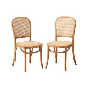 Oikiture 2PCS Dining Chairs Wooden Chairs Beige