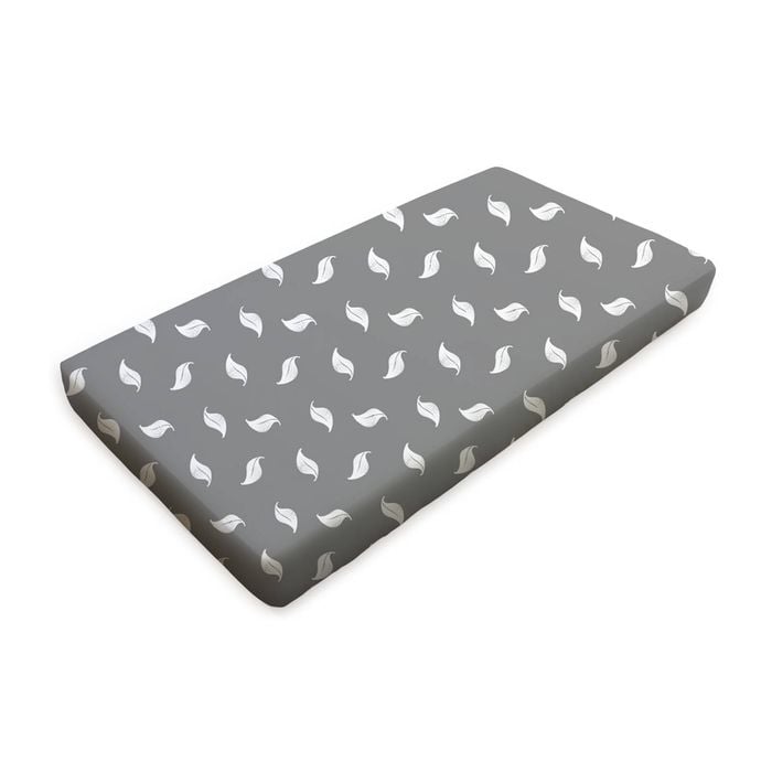 Babyhood Amani Bebe Organic Jersey Cotton Cradle Fitted Sheet - White Leaf