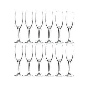 LAV Venue Glass Champagne Flutes - 220ml - Clear - Pack of 12