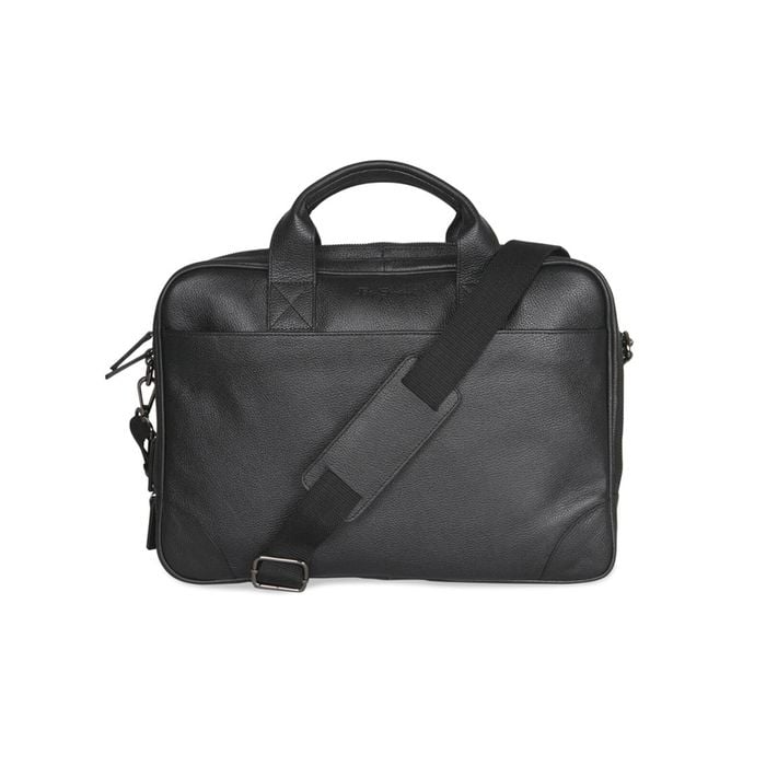 Ben Sherman Men's Leather Briefcase Satchel Messenger Bag - Black