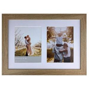 Frankie & Me Wooden Collage 6x8'' Double Picture Frame Home/Office Decor Oak